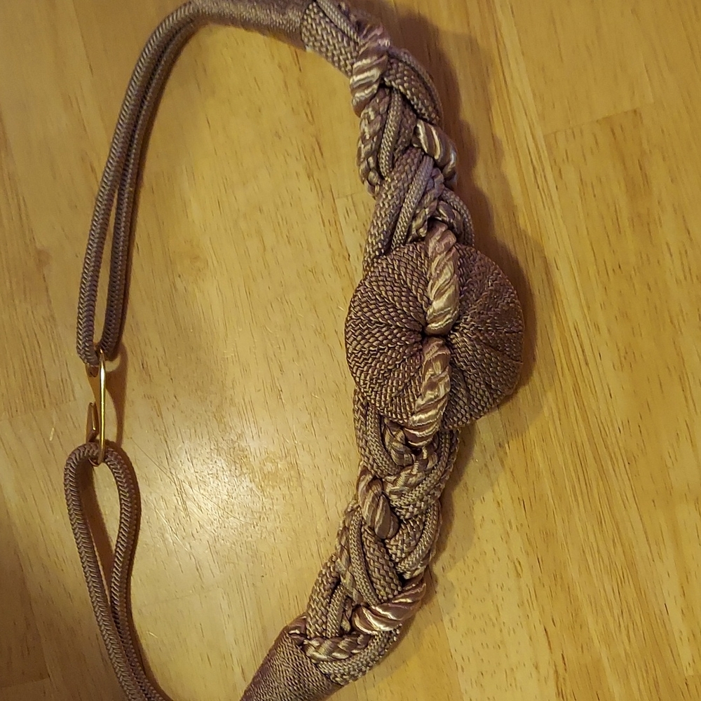 Vintage 80s Braided Rope Statement Belt Hook Closure
